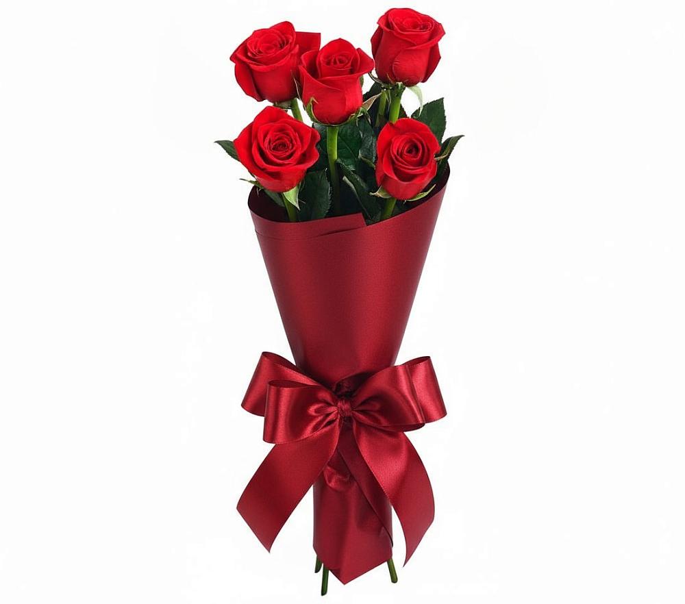 Букет 5 Красных роз Эдлесс Лав в Бабаево
