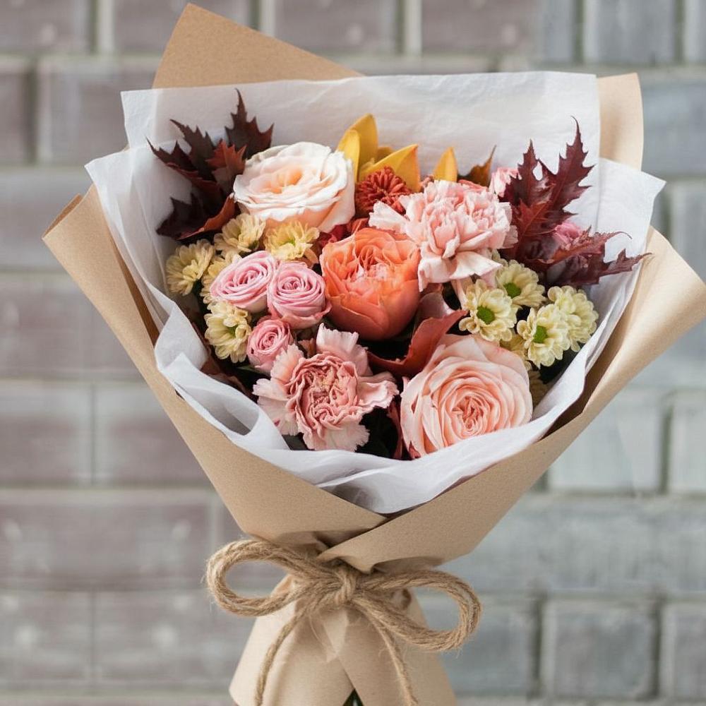 Букет цветов из: Гвоздики, Хризантемы и Розы в Бабаево