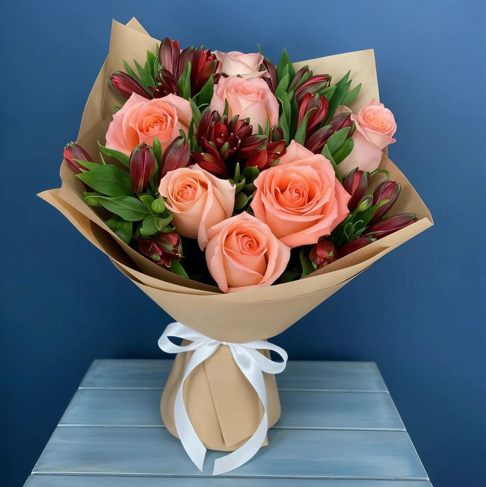 Букет цветов из: Розы и Альстромерии в Бабаево