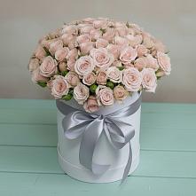 Цветочная композиция из Розы в шляпной коробке в Бабаево