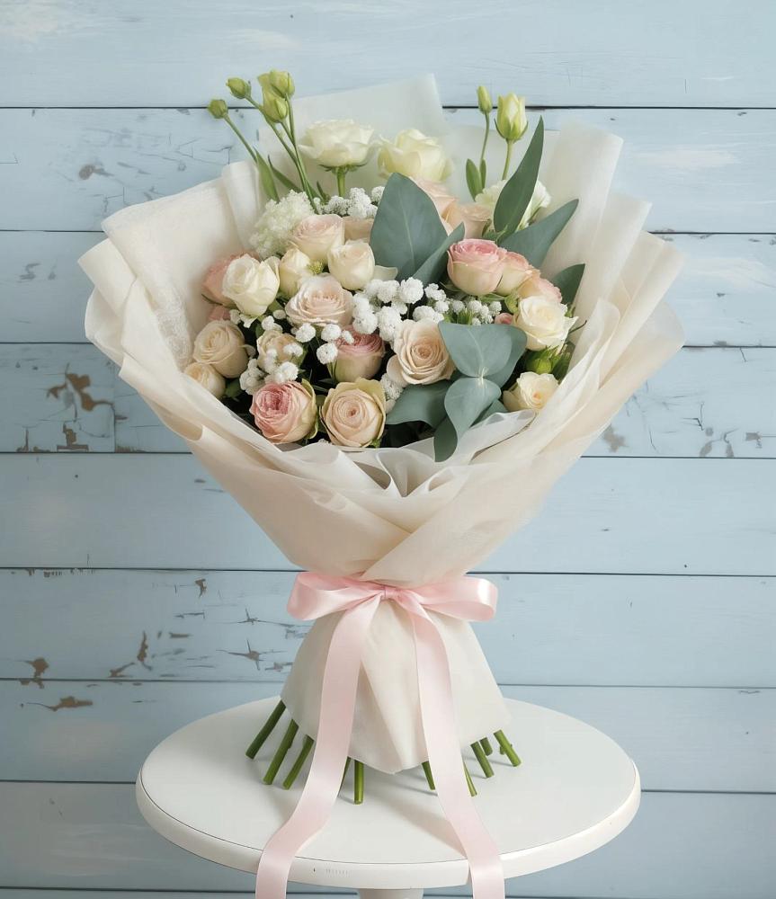 Букет цветов из: Розы и Лизиантусы в Бабаево