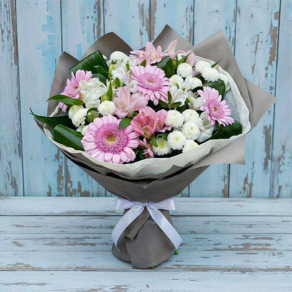 Букет цветов из: Герберы, Альстромерии и Хризантемы в Бабаево