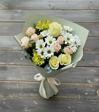 Букет цветов из:  Альстромерии, Розы и Хризантемы в Бабаево